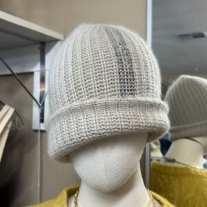 Warm-Me 100% Mongolian Cashmere Beanie with Crytal Embellishment O/S